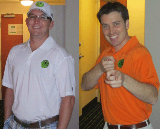 Fila Golf Shirts - White and Atomic Orange Americano