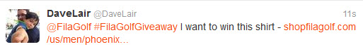 Fila Golf Give Away Twitter